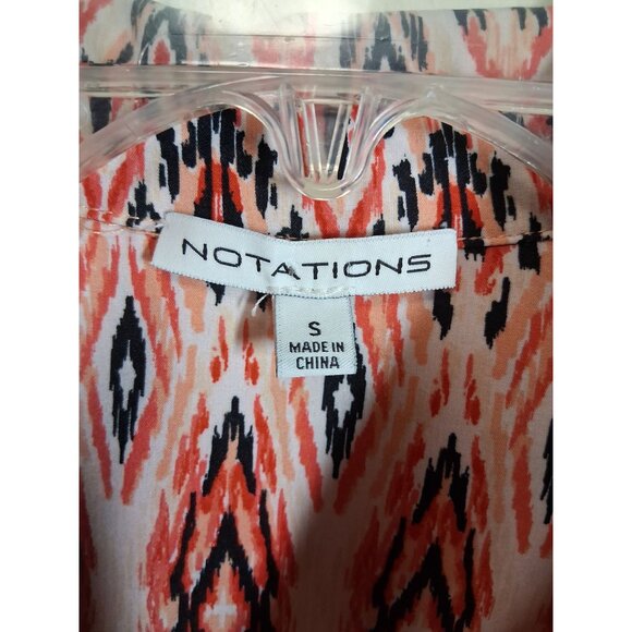 Notations Blouse Sleeveless Tank Top IKat Aztec Tribal Business Casual Sz Small - Picture 5 of 7